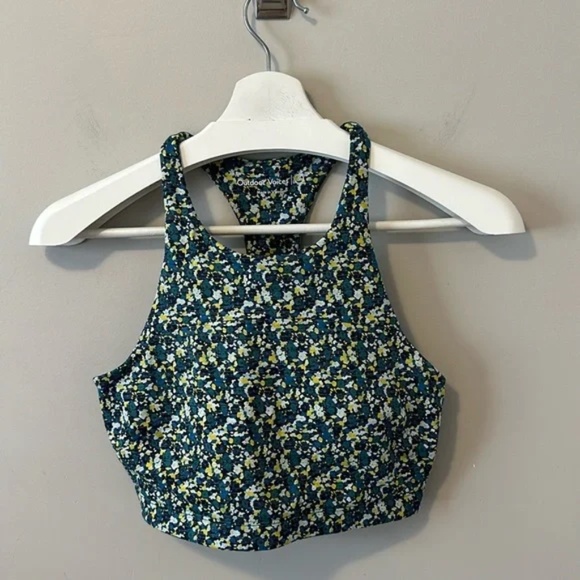 Outdoor Voices Floral Tech Sweat Move Free Crop Top - Picture 1 of 10